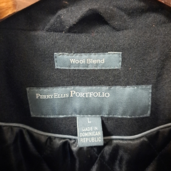 Perry Ellis Portfolio Wool Blend Black Jacket – Size Large - Picture 2 of 5